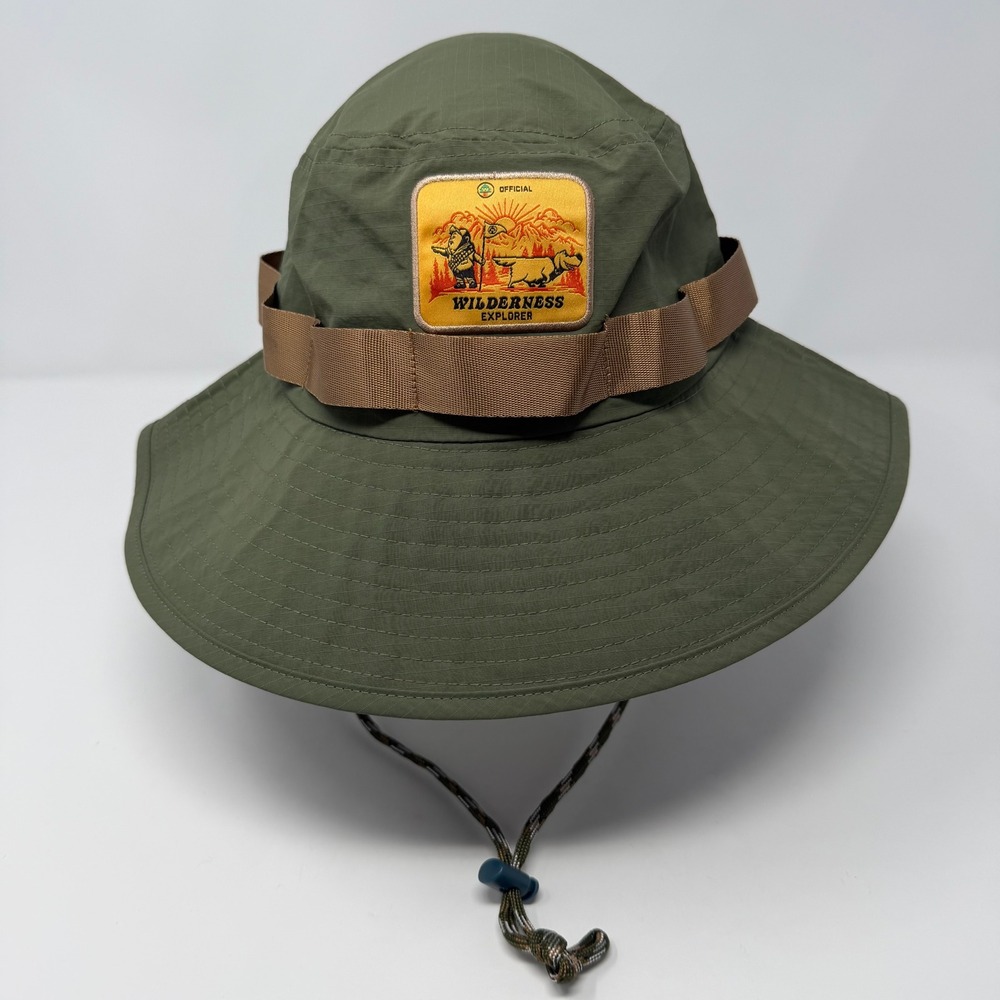 Disney Pixar Up Wilderness Explorer Bucket Hat Olive Green Ripstop OSFM NWT